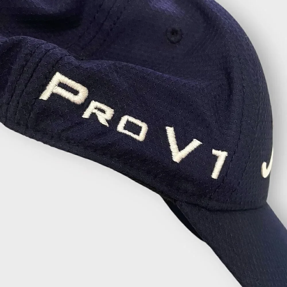 Titleist Polyester Pro V1 FootJoy Blue White Embossed Logo Hat Adjustable New - Picture 4 of 7